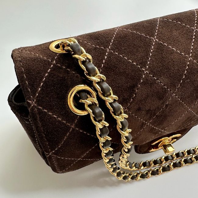 Chanel Suede Calfskin Shoulder Bag AS6627 brown Chanel Suede Calfskin Shoulder Bag AS6627 brown