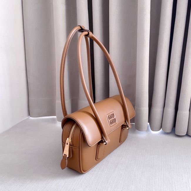 MIUMIU Arcadie leather bag 5BD282 light camel