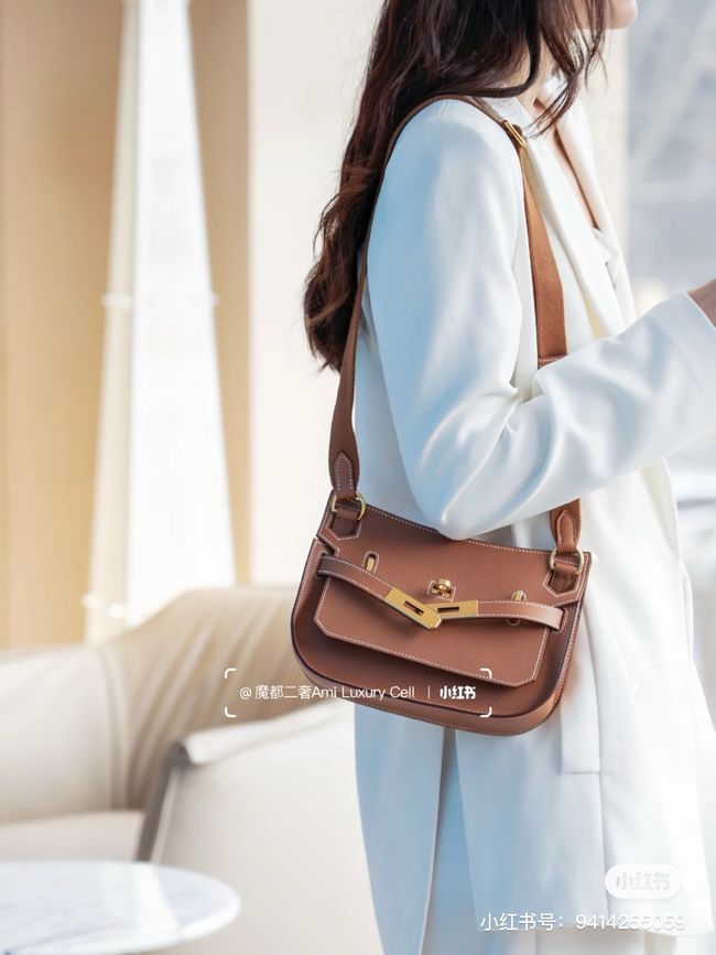 Hermes Jypsiere mini shoulder bag H088004 golden brown