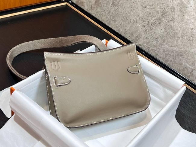 Hermes Jypsiere mini shoulder bag H088004 light gray &gold buckle Hermes Jypsiere mini shoulder bag H088004 light gray &gold buckle