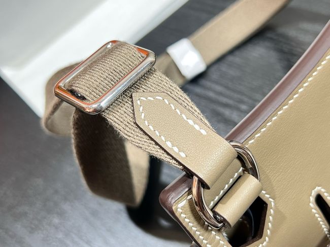 Hermes Jypsiere mini shoulder bag H088004 light gray &silver buckle Hermes Jypsiere mini shoulder bag H088004 light gray &silver buckle