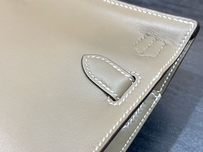 Hermes Jypsiere mini shoulder bag H088004 light gray &silver buckle Hermes Jypsiere mini shoulder bag H088004 light gray &silver buckle