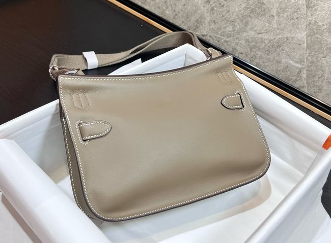 Hermes Jypsiere mini shoulder bag H088004 light gray &silver buckle Hermes Jypsiere mini shoulder bag H088004 light gray &silver buckle