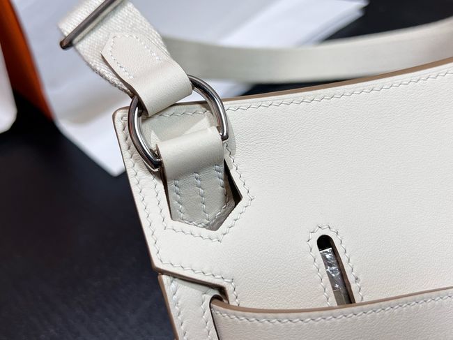 Hermes Jypsiere mini shoulder bag H088004 white &silver buckle Hermes Jypsiere mini shoulder bag H088004 white &silver buckle