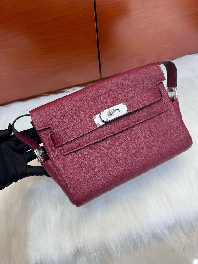 Hermes kelly messenger bag H08801 Wine