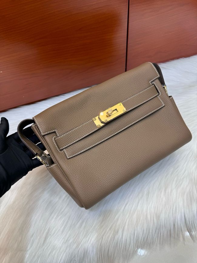 Hermes kelly messenger bag H08801 bark color
