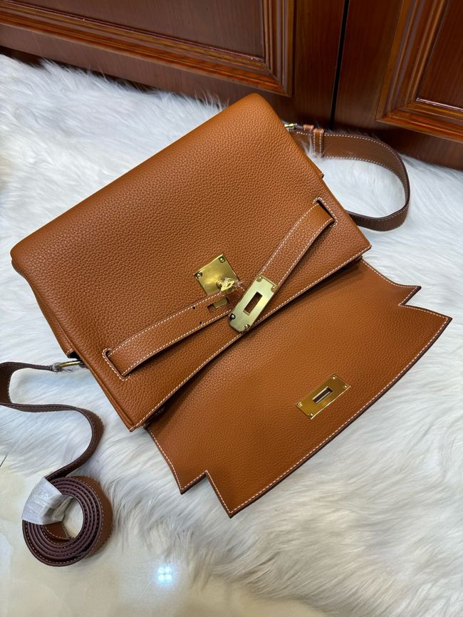 Hermes kelly messenger bag H08801 golden brown