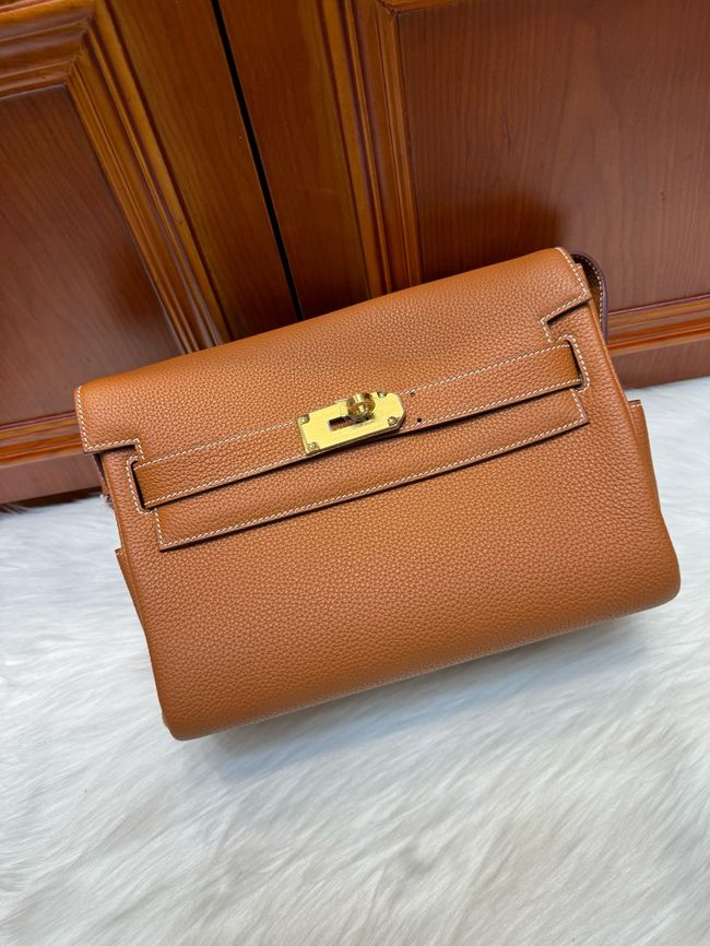 Hermes kelly messenger bag H08801 golden brown