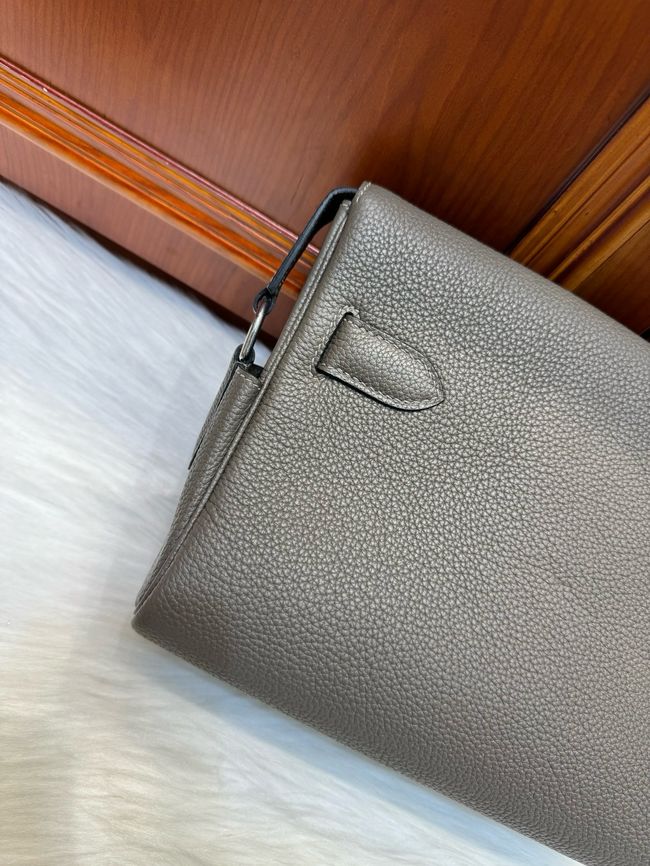 Hermes kelly messenger bag H08801 pewter gray