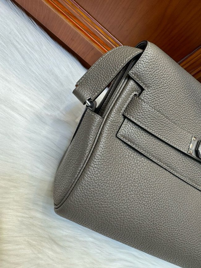 Hermes kelly messenger bag H08801 pewter gray