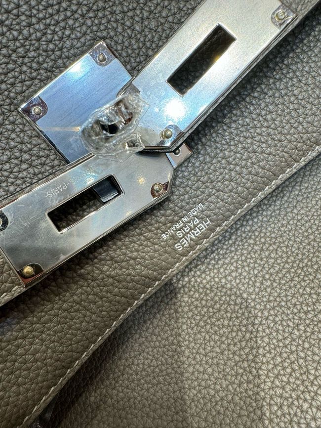 Hermes kelly messenger bag H08801 pewter gray