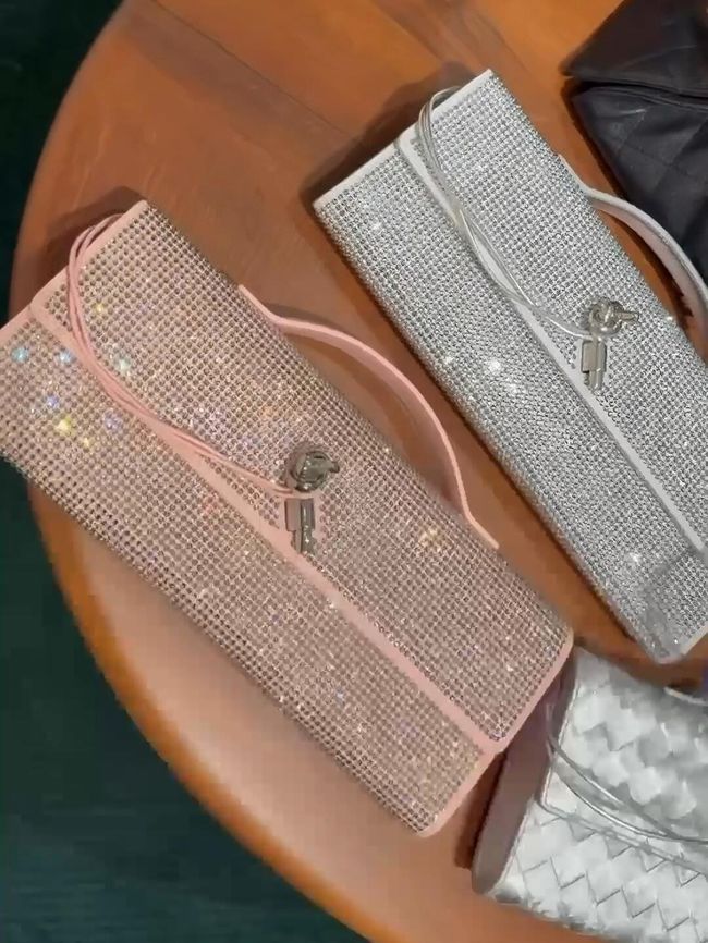 Bottega Veneta Andiamo Clutch Crystal 32190 Silver Bottega Veneta Andiamo Clutch Crystal 32190 Silver