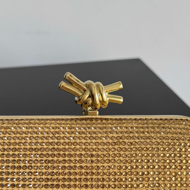 Bottega Veneta Soft Knot Clutch Crystal 866062V gold Bottega Veneta Soft Knot Clutch Crystal 866062V gold