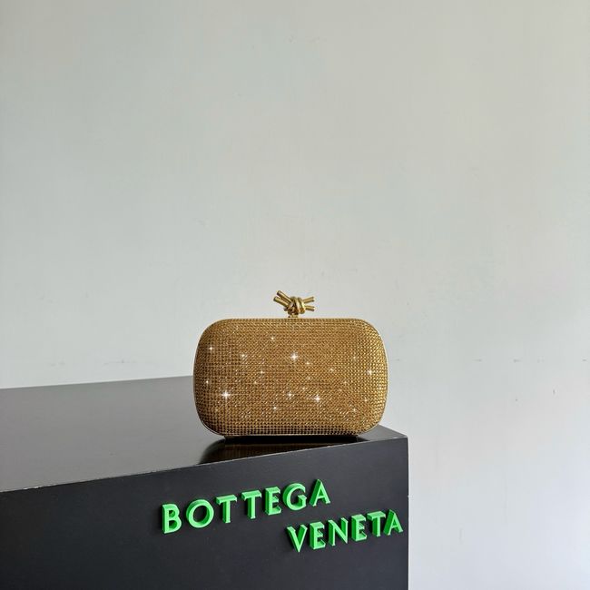 Bottega Veneta Soft Knot Clutch Crystal 866062V gold