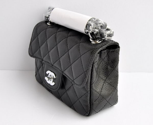 Chanel Classic Black Caviar Silver Chain Quilted Flap Bag Chanel Classic Black Caviar Silver Chain Quilted Flap Bag