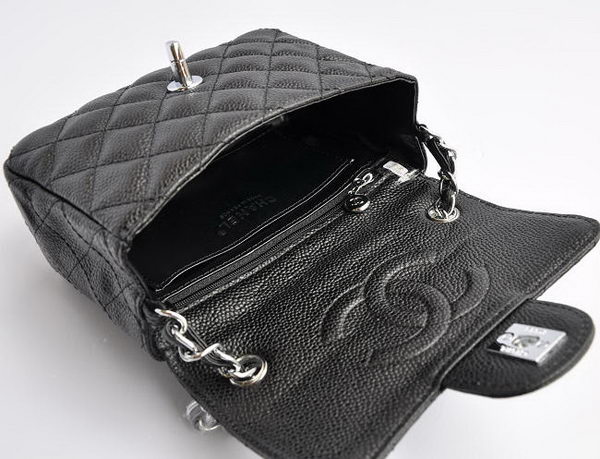 Chanel Classic Black Caviar Silver Chain Quilted Flap Bag Chanel Classic Black Caviar Silver Chain Quilted Flap Bag