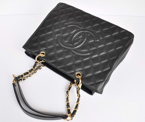 Cheap Chanel Classic CC Shopping Bag A20995 Black Lambskin Golden Cheap Chanel Classic CC Shopping Bag A20995 Black Lambskin Golden