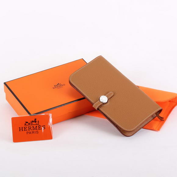 Hermes Dogon Combined Wallets A508 Coffee Hermes Dogon Combined Wallets A508 Coffee