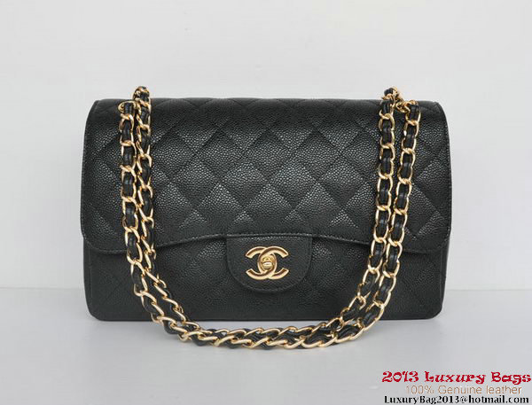Chanel Jumbo Quilted Classic Cannage Patterns Flap Bag A58600 Black Gold Chanel Jumbo Quilted Classic Cannage Patterns Flap Bag A58600 Black Gold