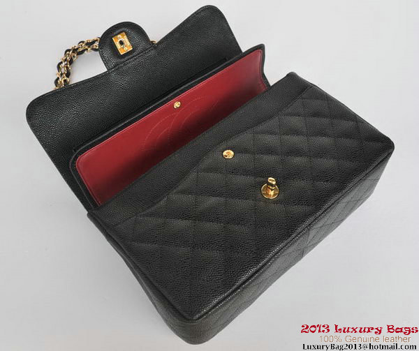 Chanel Jumbo Quilted Classic Cannage Patterns Flap Bag A58600 Black Gold Chanel Jumbo Quilted Classic Cannage Patterns Flap Bag A58600 Black Gold