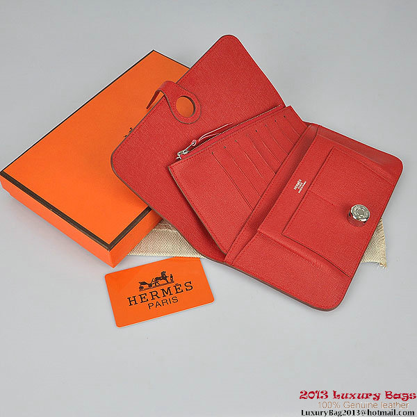 Hermes Dogon Wallet Travel Case H001 Red Hermes Dogon Wallet Travel Case H001 Red